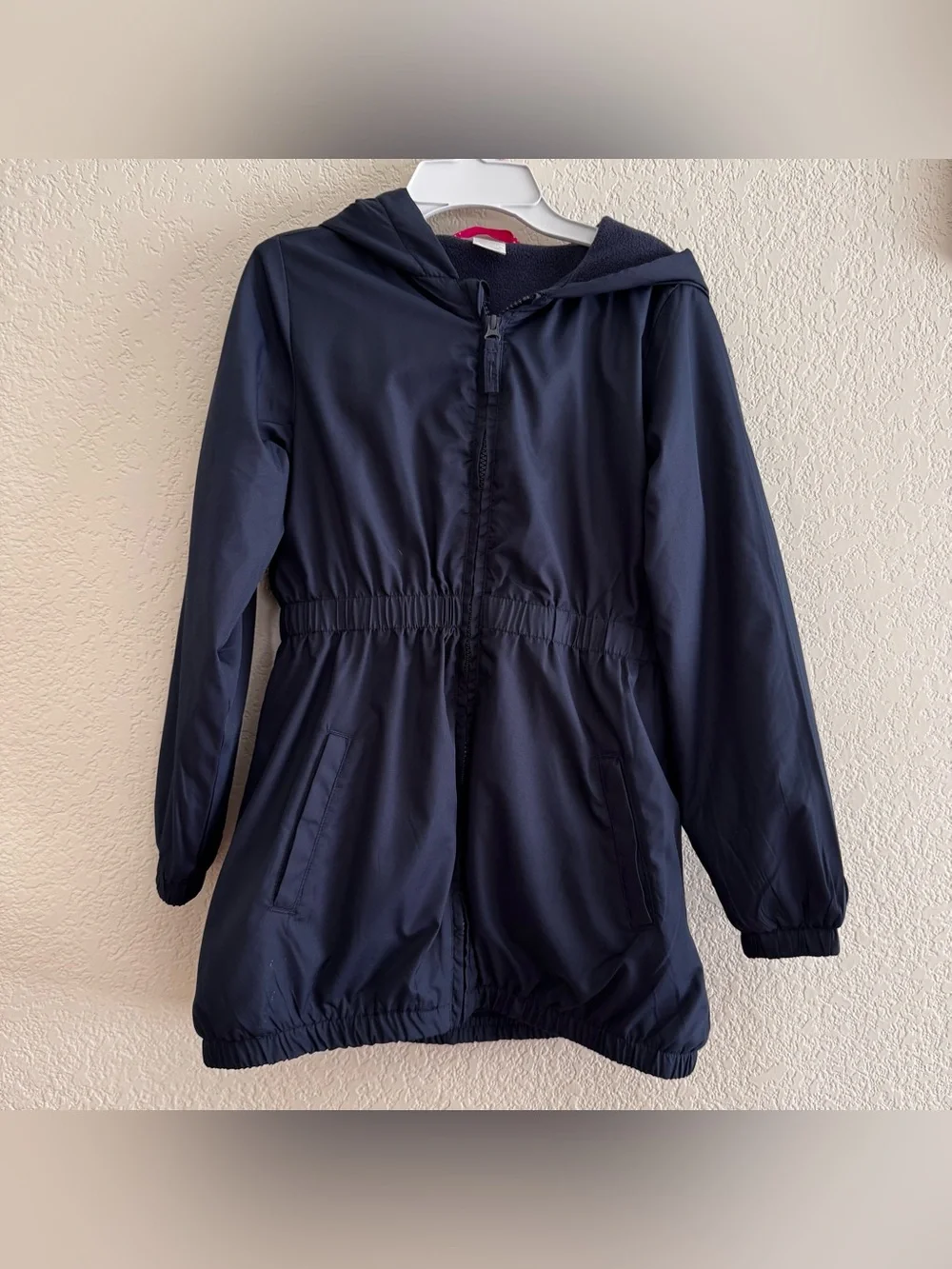 Gymboree Navy Hooded Jacket Windbreaker Raincoat School Uniform Outdoor Girls 8